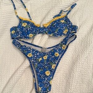 SHEIN Blue Floral Bikini